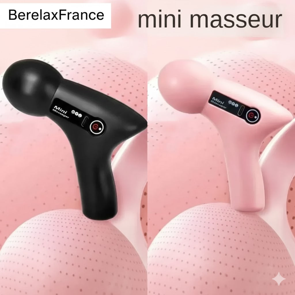 Mini Pistolet de Massage Électrique Portable LCD – 6 Têtes Interchangeables