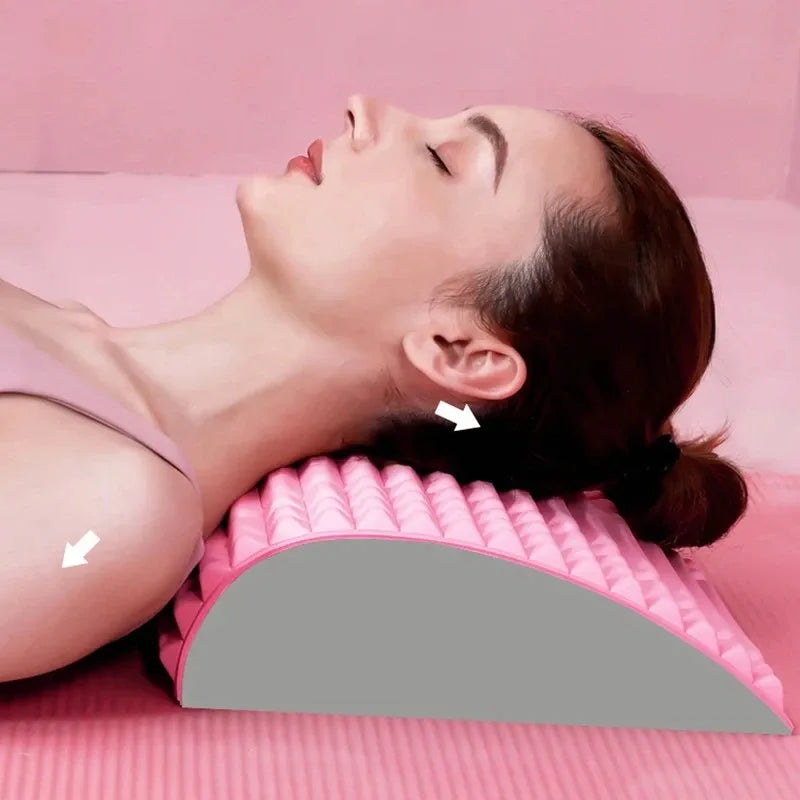 Oreiller d’Étirement Dorsal – Coussin de Soutien Cervical & Lombaire avec Massage pour Sciatique, Hernie Discale & Douleur du Dos