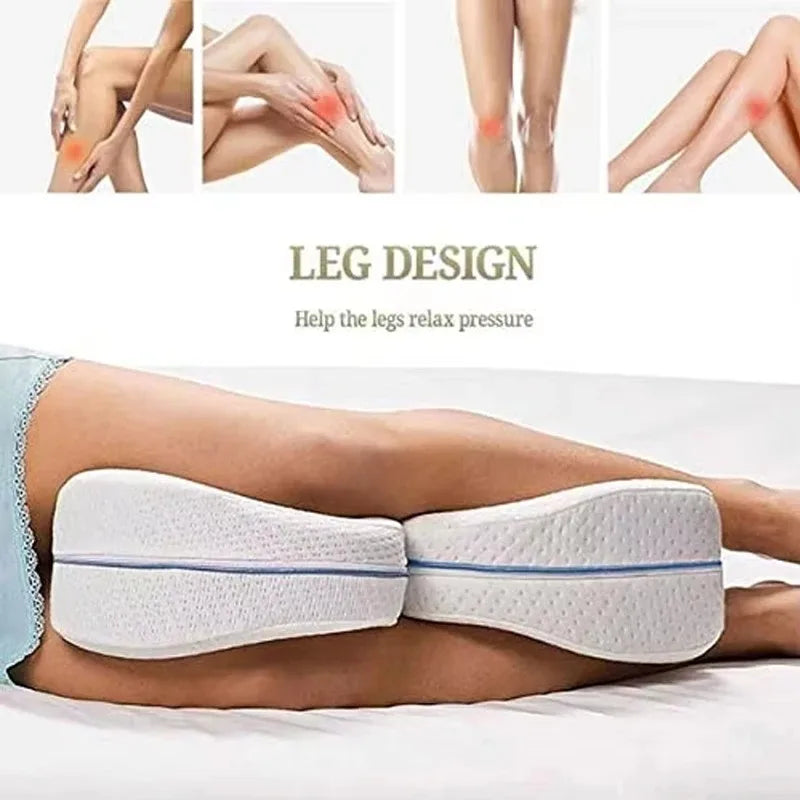 Oreiller de Jambe en Mousse à Mémoire – Coussin Orthopédique Anti-Sciatique pour Soulager le Dos, les Jambes et Améliorer la Circulation