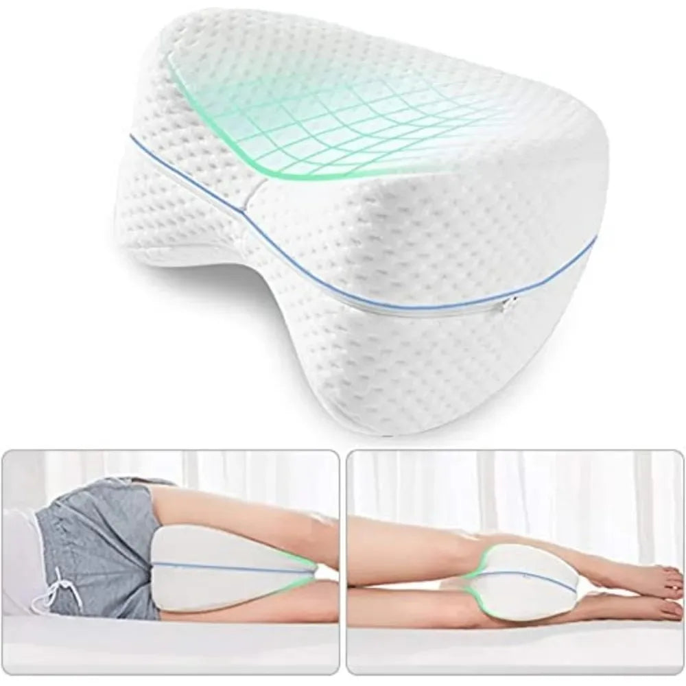 Oreiller de Jambe en Mousse à Mémoire – Coussin Orthopédique Anti-Sciatique pour Soulager le Dos, les Jambes et Améliorer la Circulation