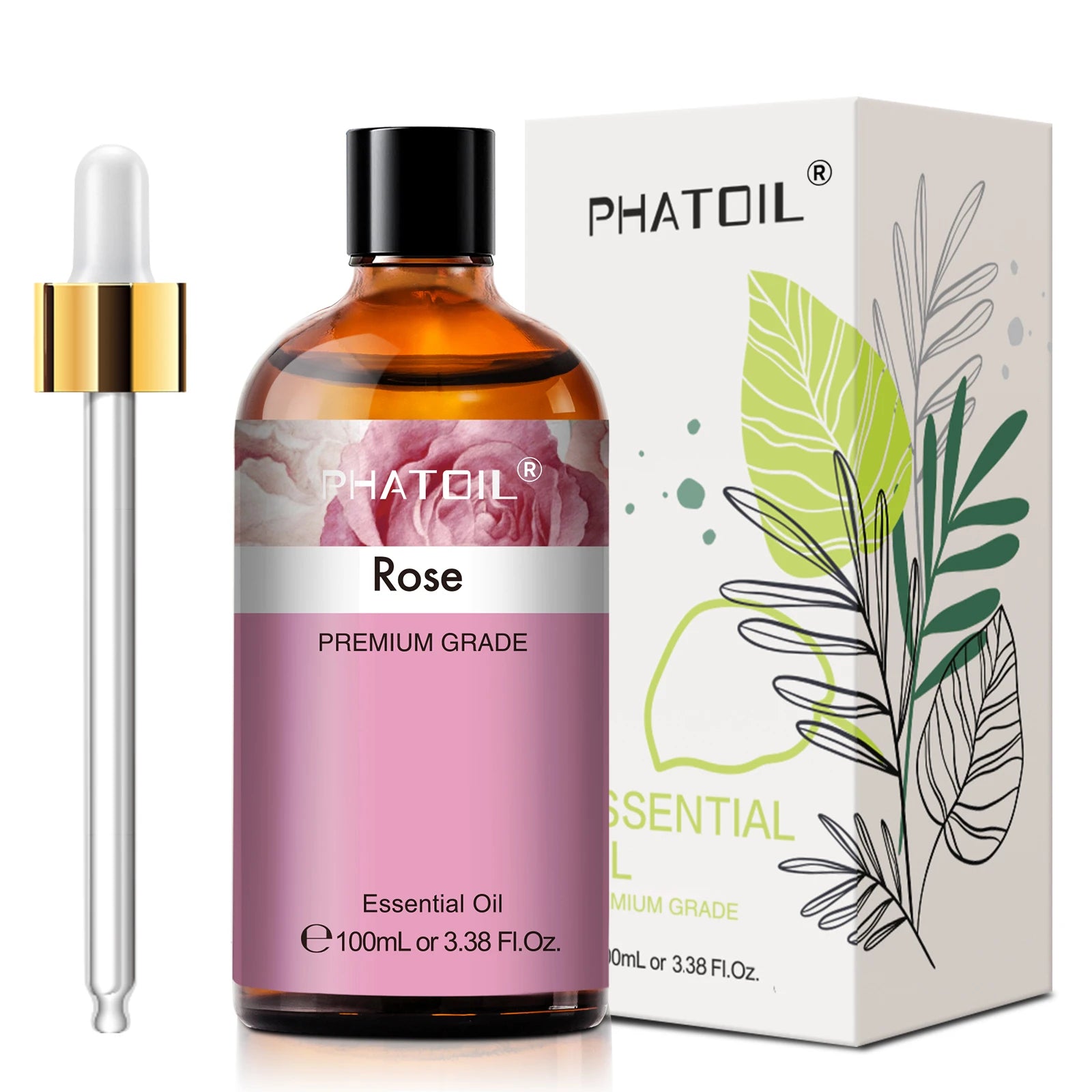 PHATOIL Huiles Essentielles 100ml – Lavande, Jasmin, Vanille, Eucalyptus | Huile Naturelle Pure pour Diffuseur, Bougie, Massage et Relaxation