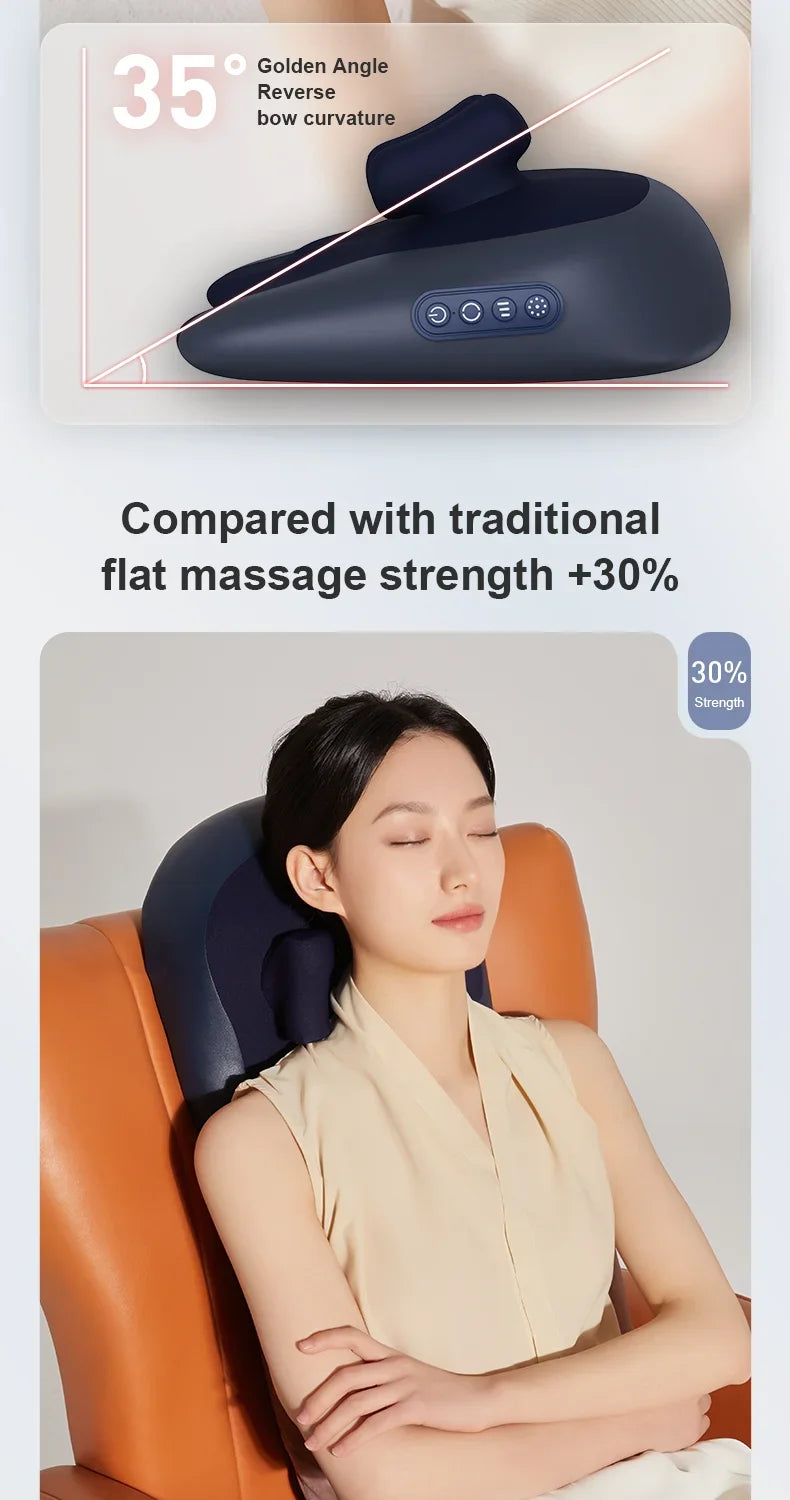 Oreiller de Massage Électrique Chauffant JAIYORL – Shiatsu Sans Fil pour Cou, Trapèzes, Dos, Taille et Jambes