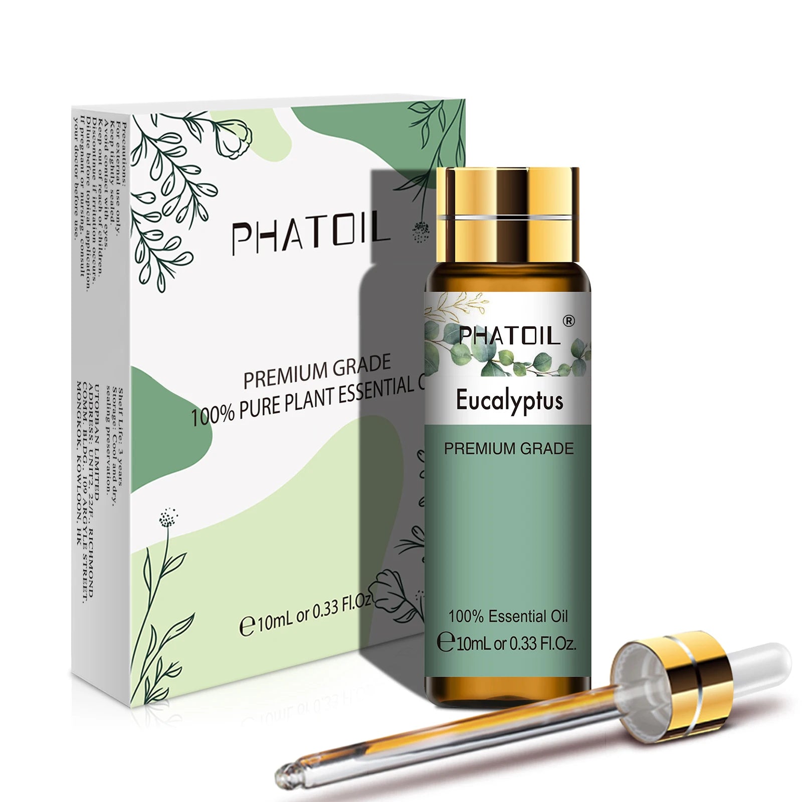 PHATOIL Huiles Essentielles 10ml – Rose, Vanille, Néroli, Menthe Verte | Huile Naturelle Pure pour Diffuseur, Massage, Bougies et Soins