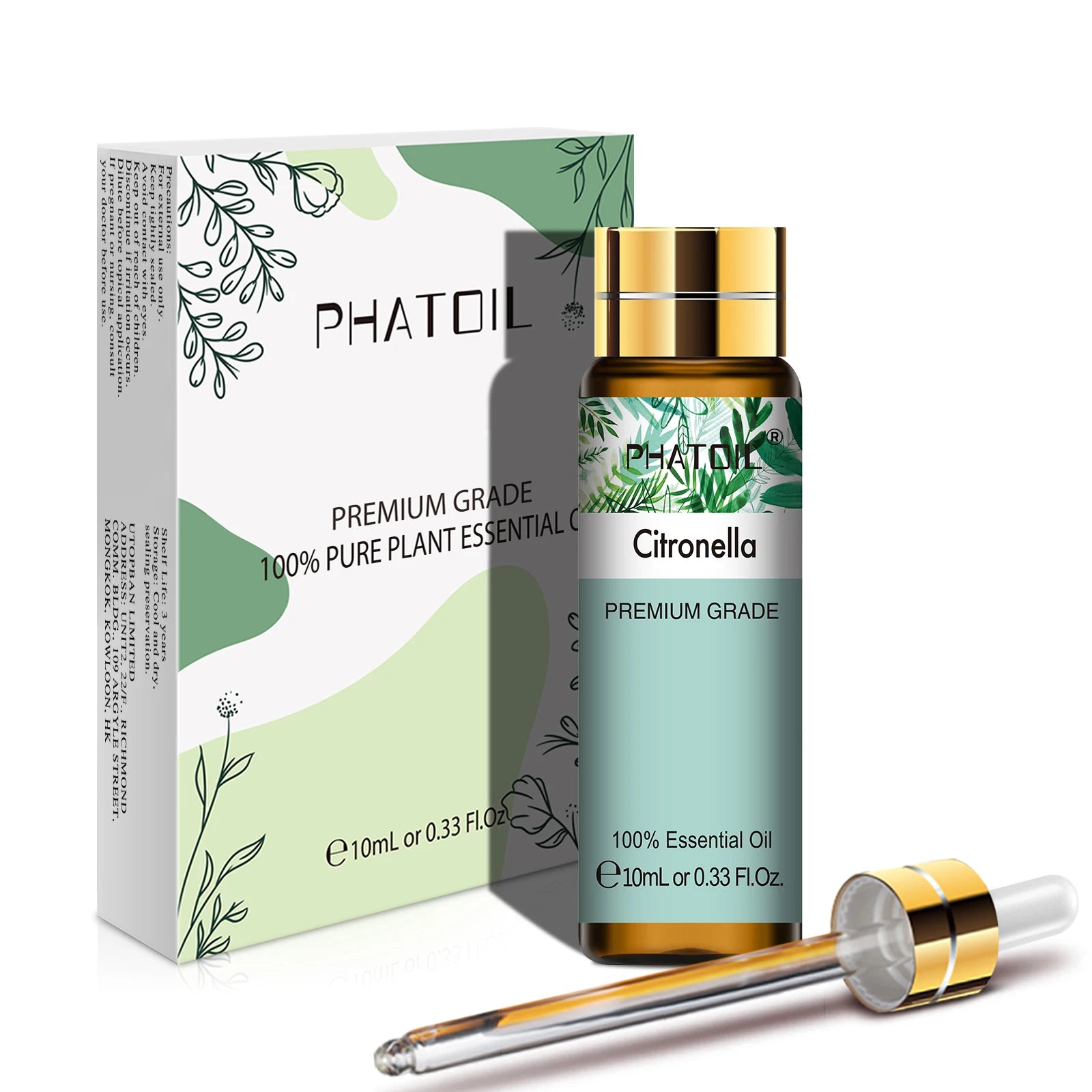 PHATOIL Huiles Essentielles 10ml – Rose, Vanille, Néroli, Menthe Verte | Huile Naturelle Pure pour Diffuseur, Massage, Bougies et Soins