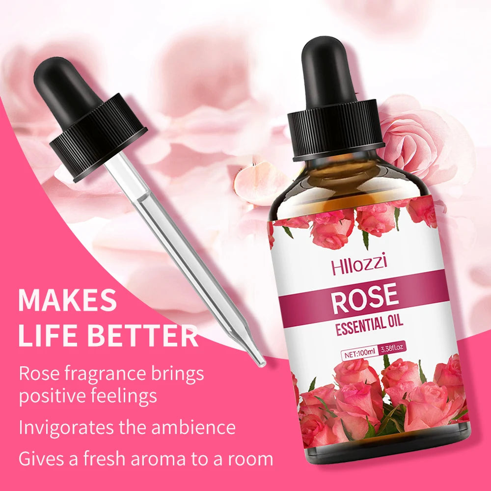 Huile Essentielle de Rose – Soin Visage & Corps, Hydratante, Massage Relaxant & Aromathérapie - BeRelaxFance