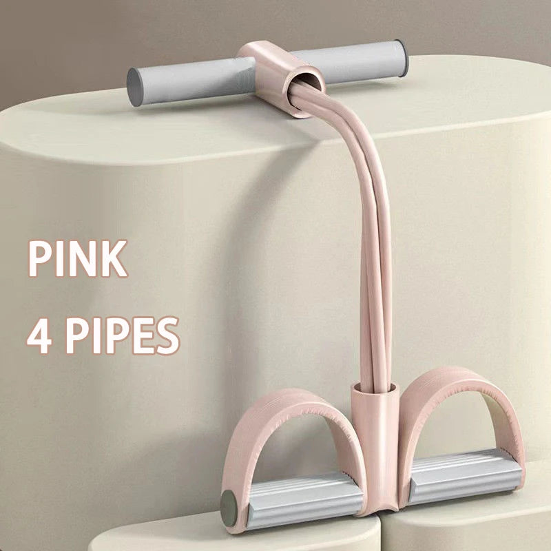 Bandes de Résistance à Pédales – Élastique de Fitness 4 Tubes pour Abdomen, Taille et Bras