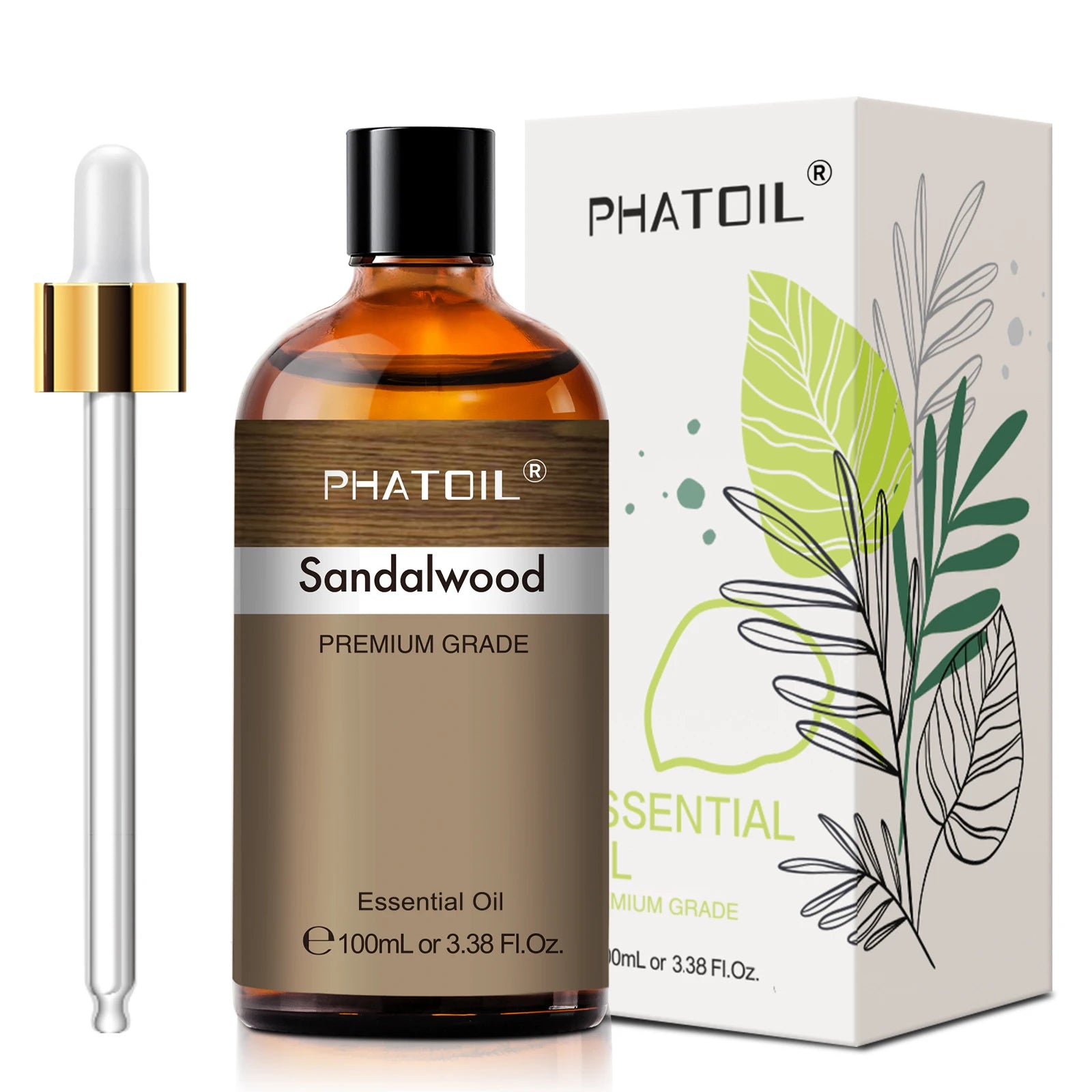 PHATOIL Huiles Essentielles 100ml – Lavande, Jasmin, Vanille, Eucalyptus | Huile Naturelle Pure pour Diffuseur, Bougie, Massage et Relaxation