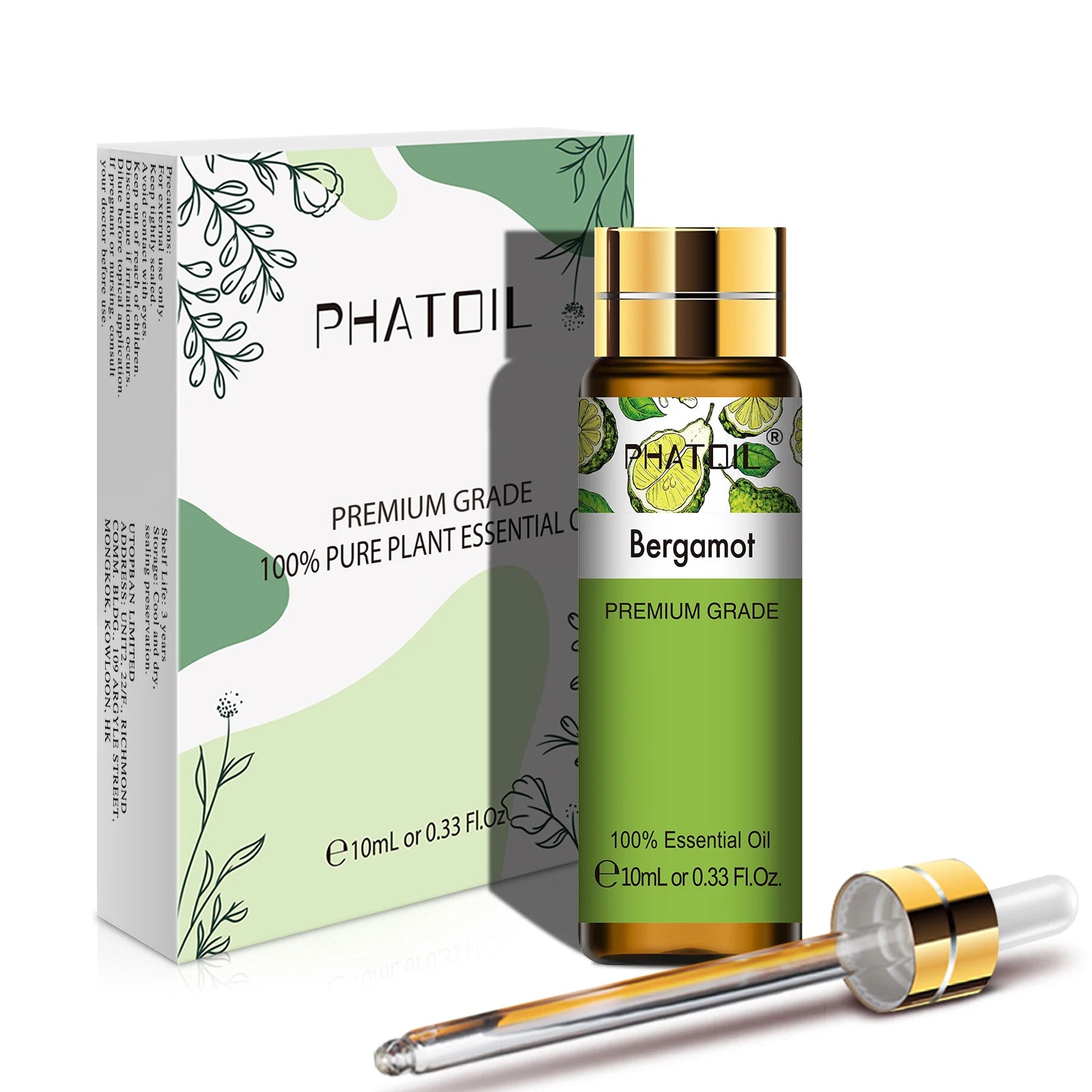 PHATOIL Huiles Essentielles 10ml – Rose, Vanille, Néroli, Menthe Verte | Huile Naturelle Pure pour Diffuseur, Massage, Bougies et Soins