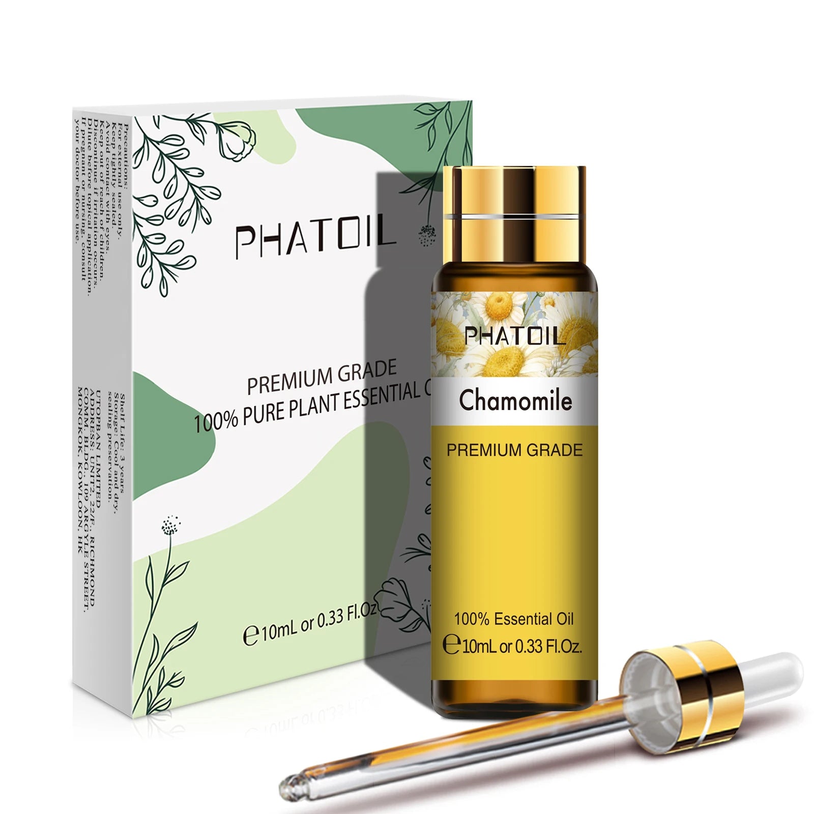 PHATOIL Huiles Essentielles 10ml – Rose, Vanille, Néroli, Menthe Verte | Huile Naturelle Pure pour Diffuseur, Massage, Bougies et Soins