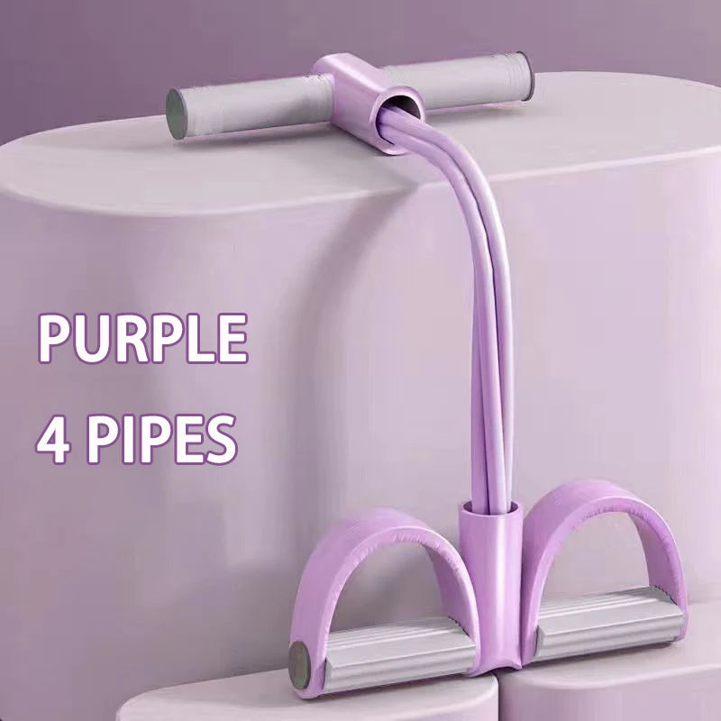 Bandes de Résistance à Pédales – Élastique de Fitness 4 Tubes pour Abdomen, Taille et Bras