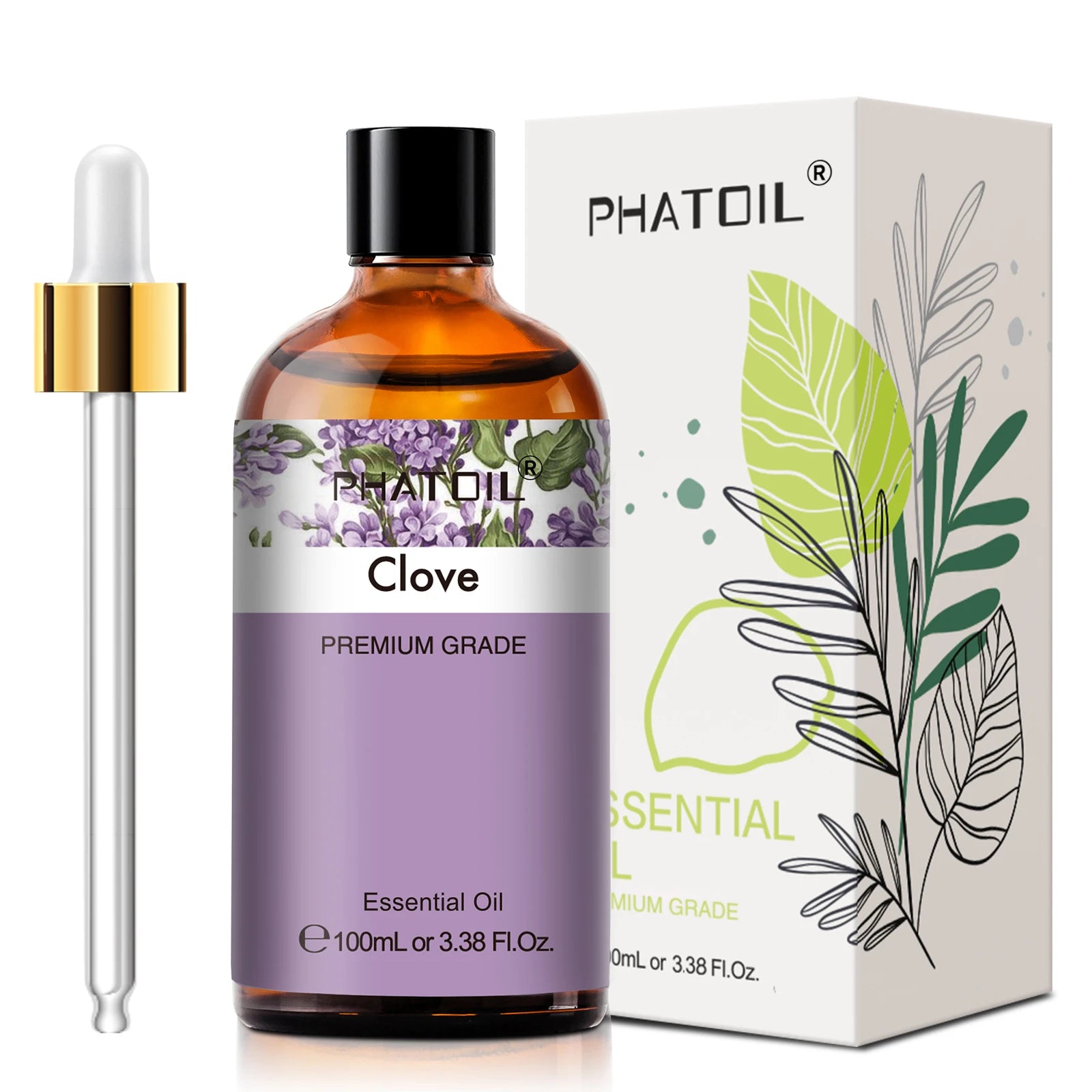 PHATOIL Huiles Essentielles 100ml – Lavande, Jasmin, Vanille, Eucalyptus | Huile Naturelle Pure pour Diffuseur, Bougie, Massage et Relaxation