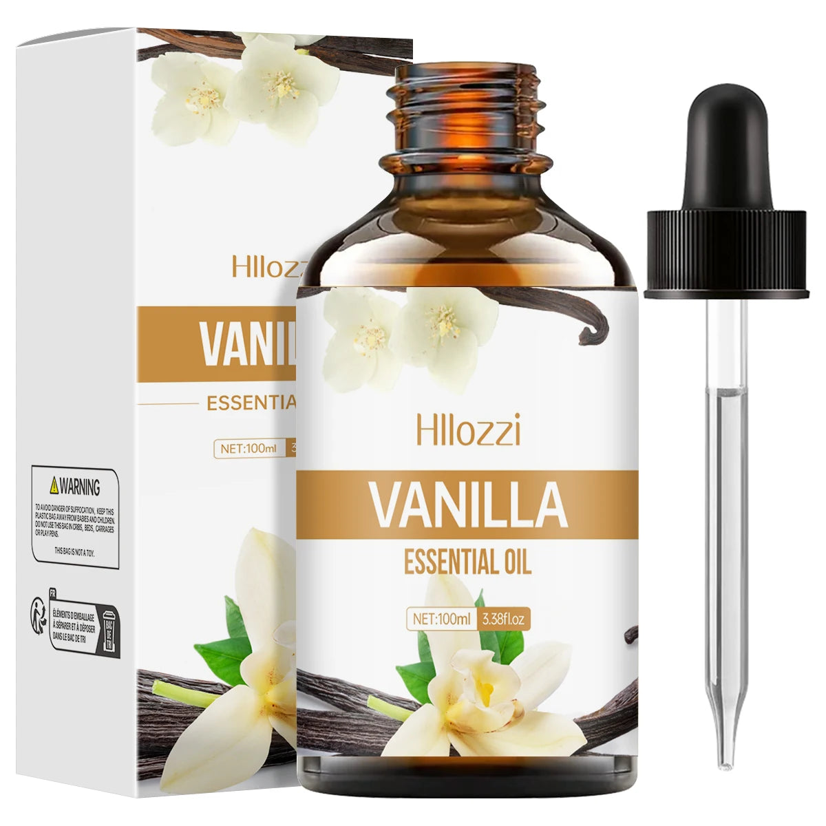 Huile Essentielle de Vanille Pure – Aromathérapie, Soins Visage & Corps, Diffuseur, DIY Cosmétiques - BeRelaxFance