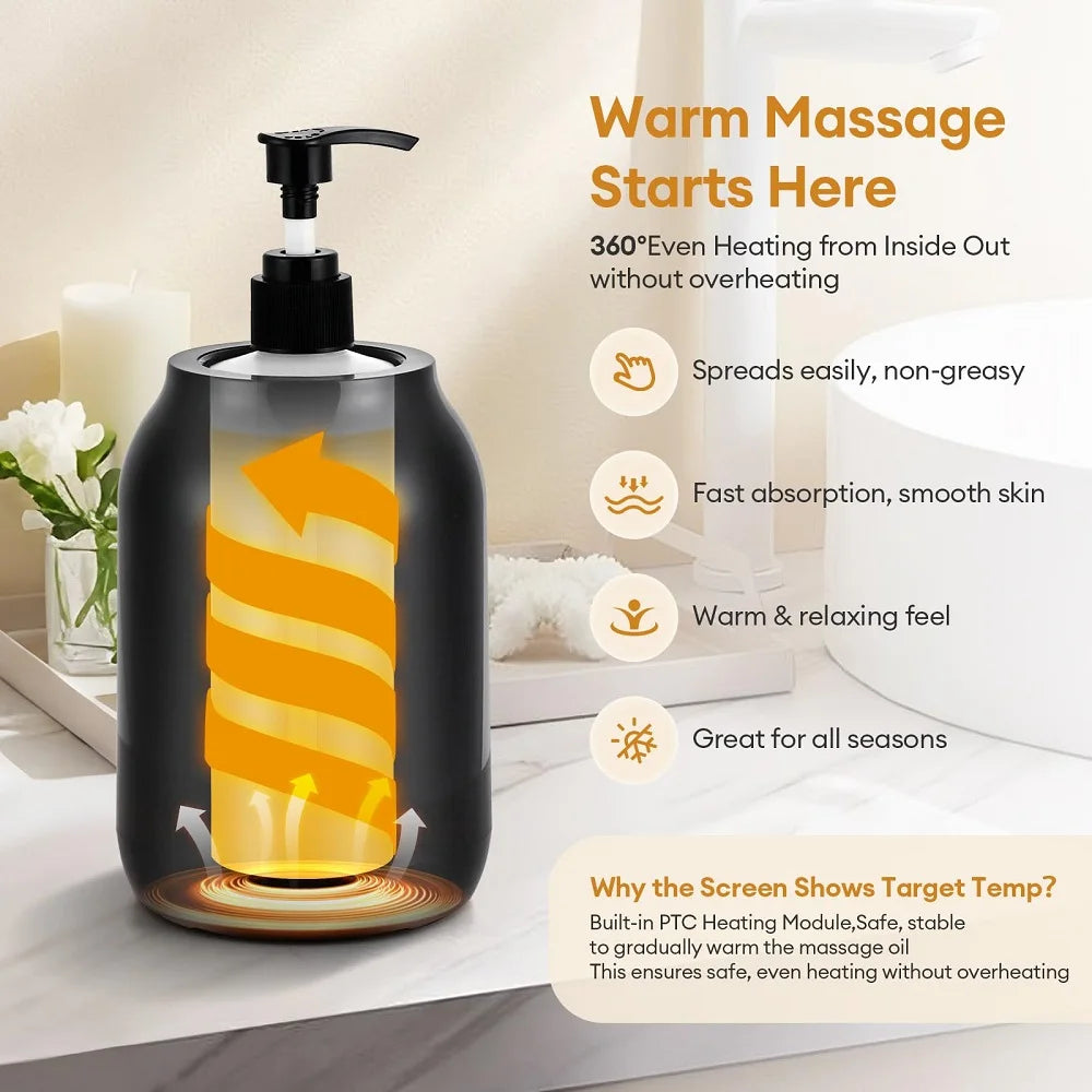 Chauffe-Huile de Massage Électrique – Chauffe-Bouteille LED avec Réglage de Température - BeRelaxFance