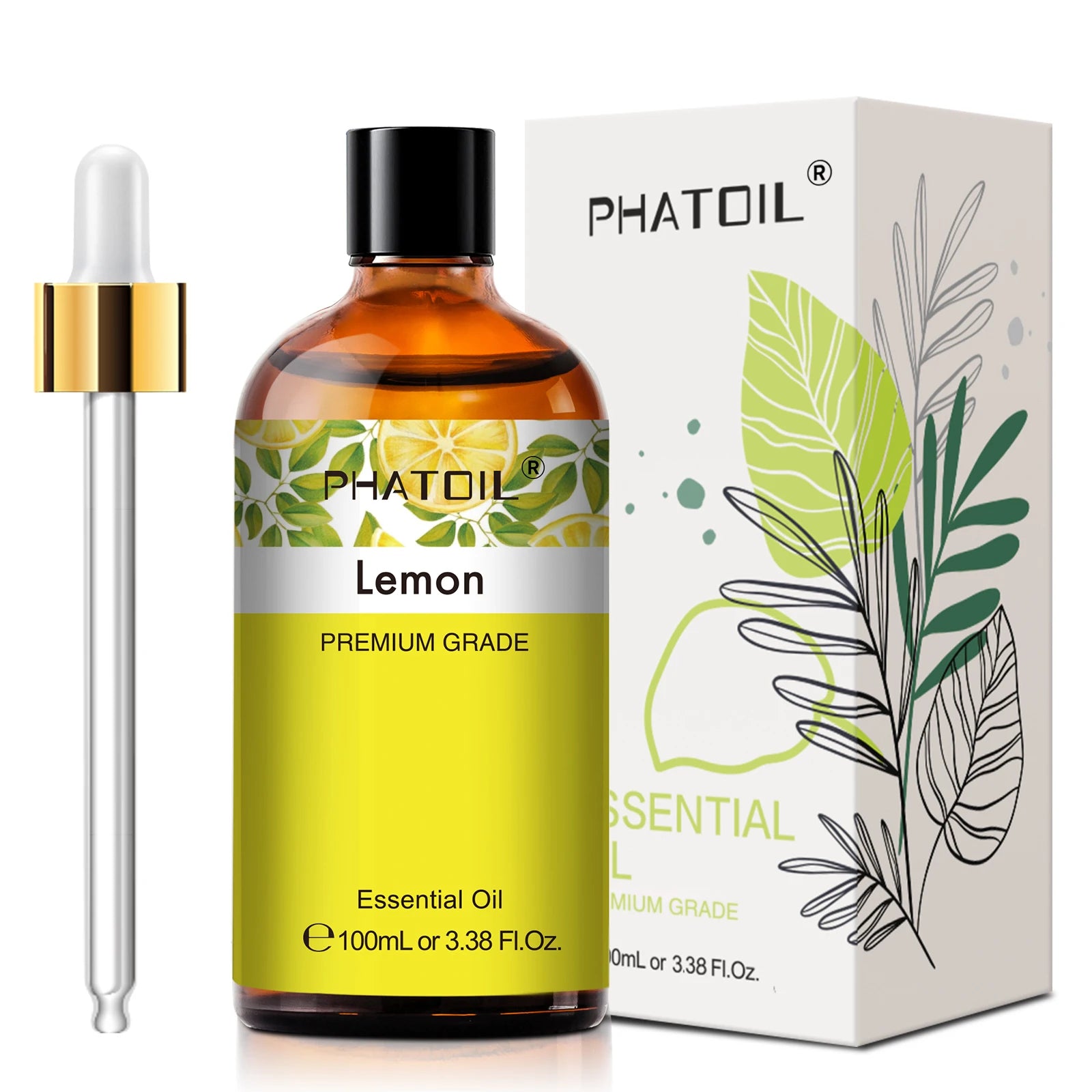 PHATOIL Huiles Essentielles 100ml – Lavande, Jasmin, Vanille, Eucalyptus | Huile Naturelle Pure pour Diffuseur, Bougie, Massage et Relaxation