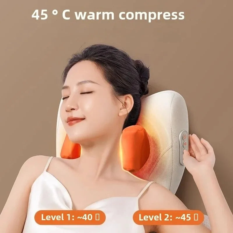 Oreiller de Massage Électrique Chauffant JAIYORL – Shiatsu Sans Fil pour Cou, Trapèzes, Dos, Taille et Jambes