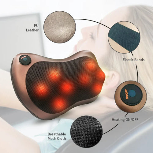 Châle de Massage Cervical Chauffant – Shiatsu 3D pour Cou, Épaules, Dos et Trapèzes