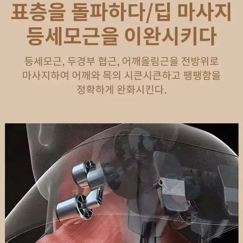 Écharpe de Massage Chauffante Électrique – Shiatsu Pétrissant pour Cou, Épaules, Dos et Trapèze