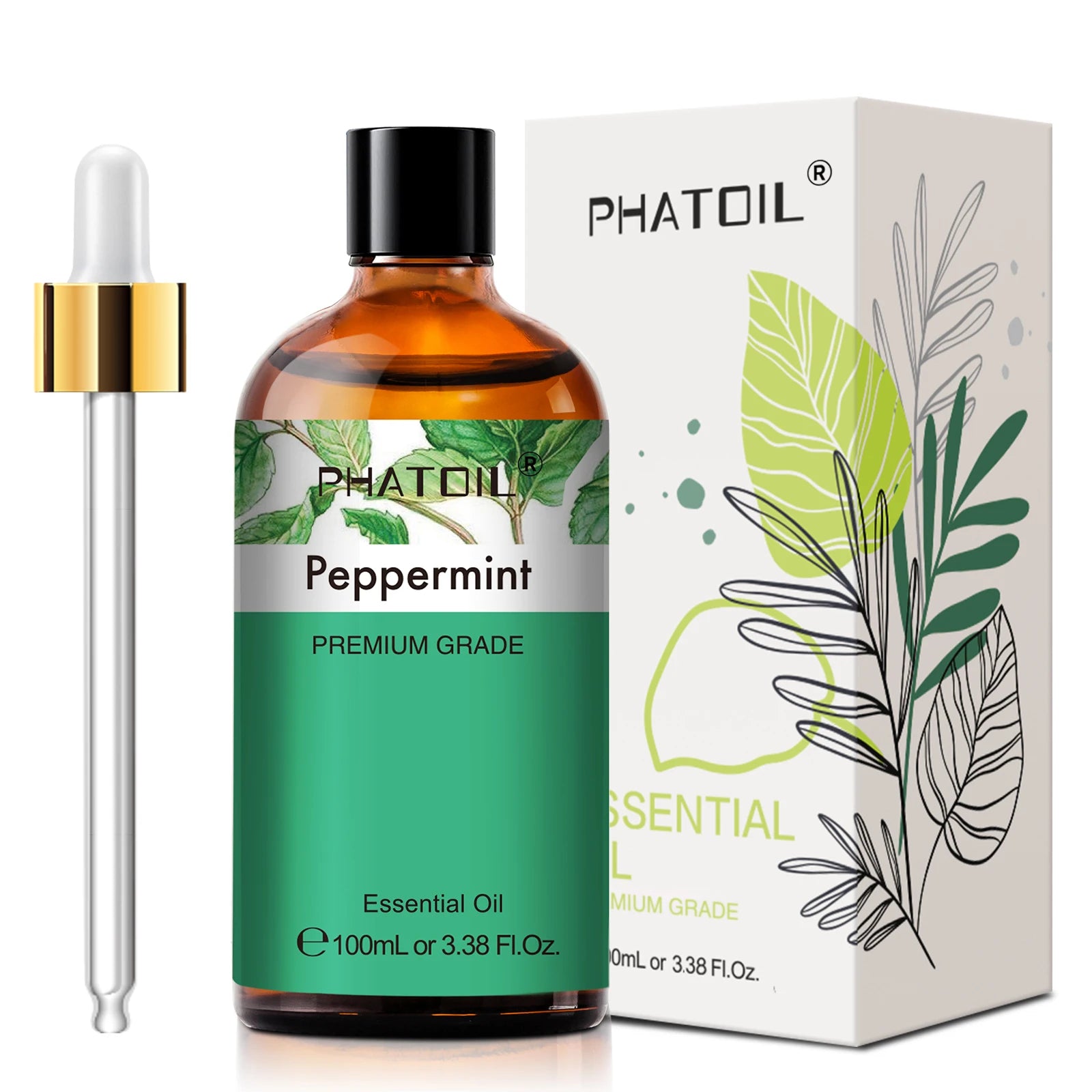 PHATOIL Huiles Essentielles 100ml – Lavande, Jasmin, Vanille, Eucalyptus | Huile Naturelle Pure pour Diffuseur, Bougie, Massage et Relaxation