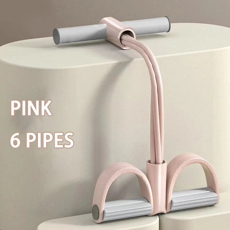 Bandes de Résistance à Pédales – Élastique de Fitness 4 Tubes pour Abdomen, Taille et Bras