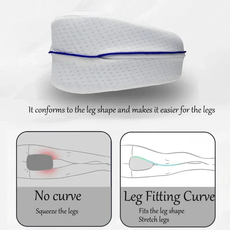 Oreiller de Jambe en Mousse à Mémoire – Coussin Orthopédique Anti-Sciatique pour Soulager le Dos, les Jambes et Améliorer la Circulation
