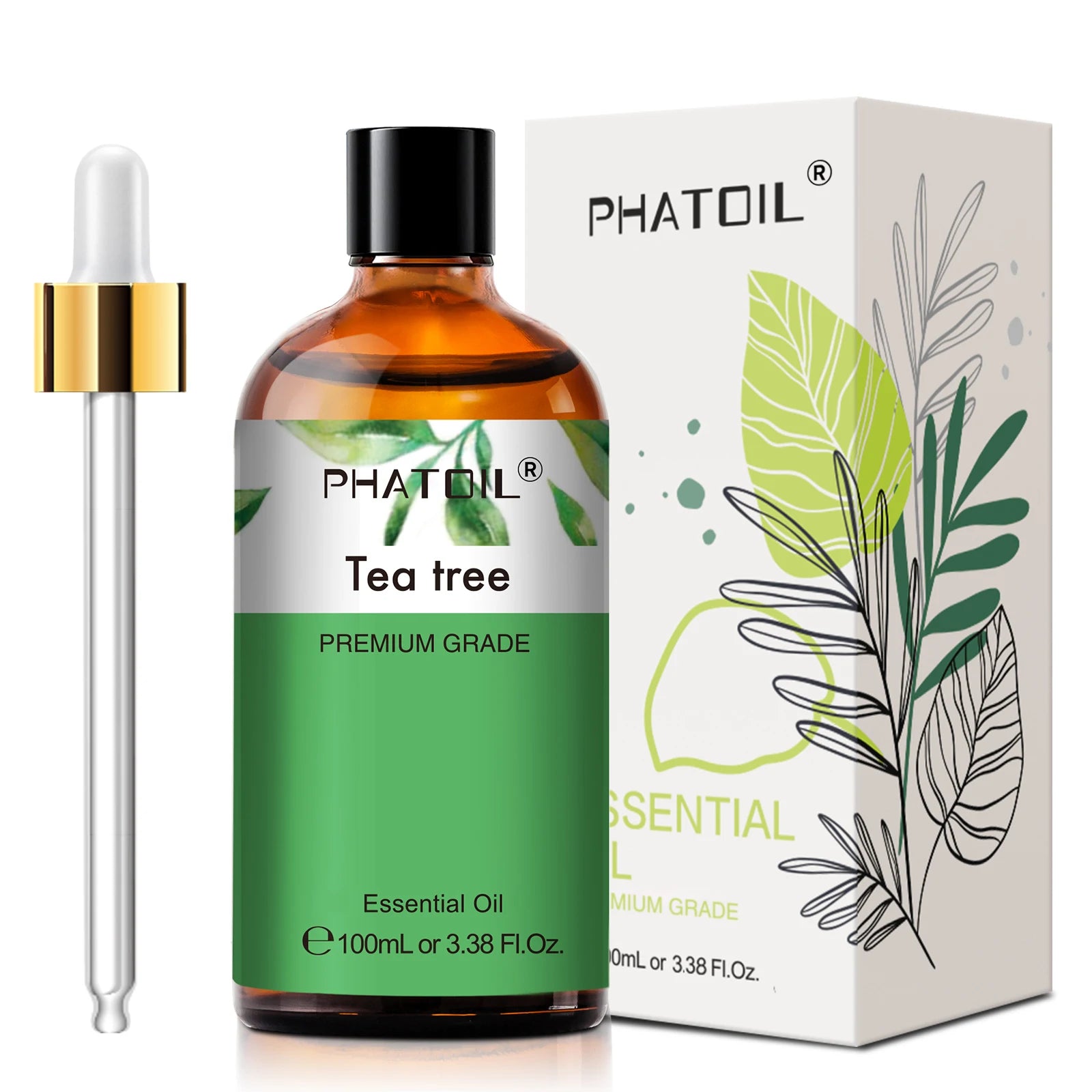 PHATOIL Huiles Essentielles 100ml – Lavande, Jasmin, Vanille, Eucalyptus | Huile Naturelle Pure pour Diffuseur, Bougie, Massage et Relaxation