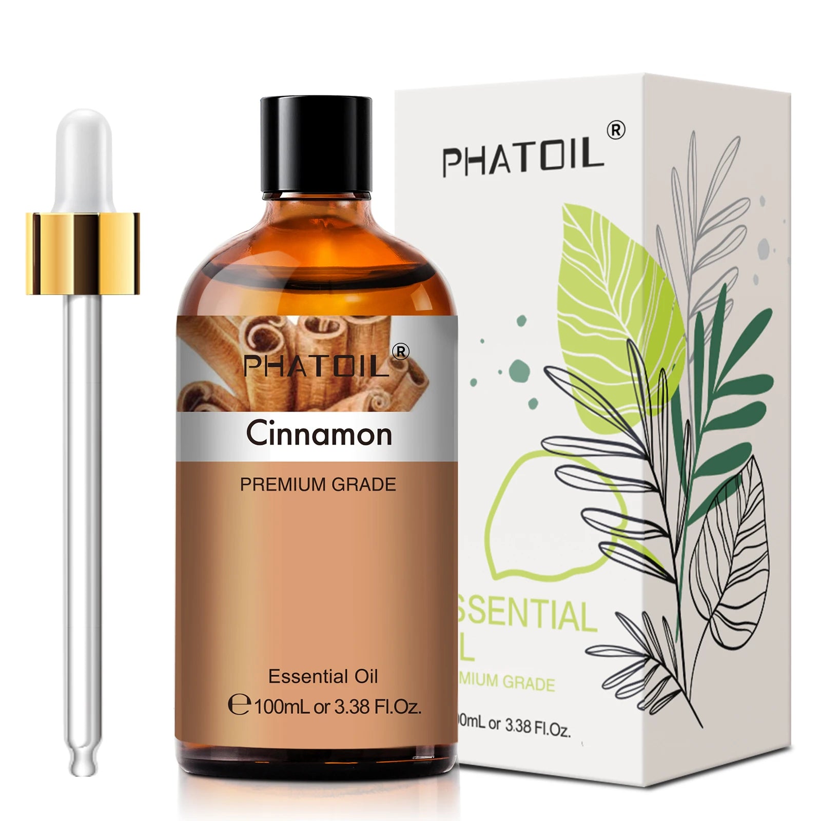 PHATOIL Huiles Essentielles 100ml – Lavande, Jasmin, Vanille, Eucalyptus | Huile Naturelle Pure pour Diffuseur, Bougie, Massage et Relaxation
