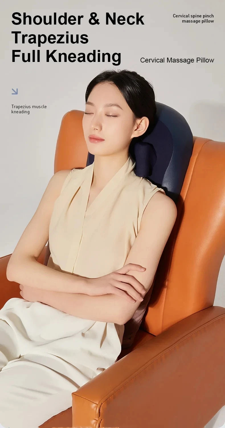 Oreiller de Massage Électrique Chauffant JAIYORL – Shiatsu Sans Fil pour Cou, Trapèzes, Dos, Taille et Jambes