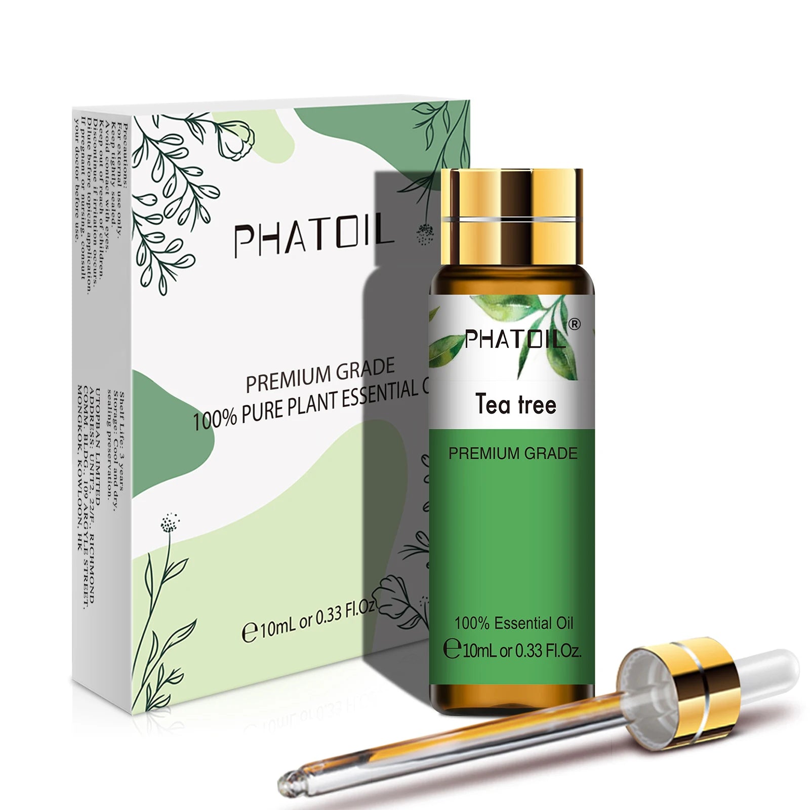 PHATOIL Huiles Essentielles 10ml – Rose, Vanille, Néroli, Menthe Verte | Huile Naturelle Pure pour Diffuseur, Massage, Bougies et Soins