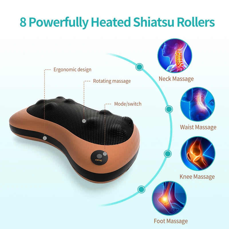 Châle de Massage Cervical Chauffant – Shiatsu 3D pour Cou, Épaules, Dos et Trapèzes
