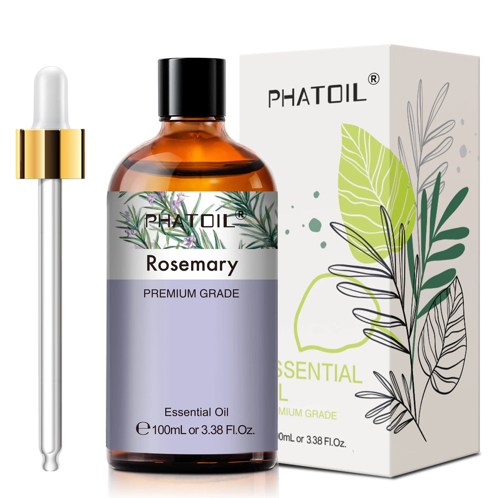 PHATOIL Huiles Essentielles 100ml – Lavande, Jasmin, Vanille, Eucalyptus | Huile Naturelle Pure pour Diffuseur, Bougie, Massage et Relaxation