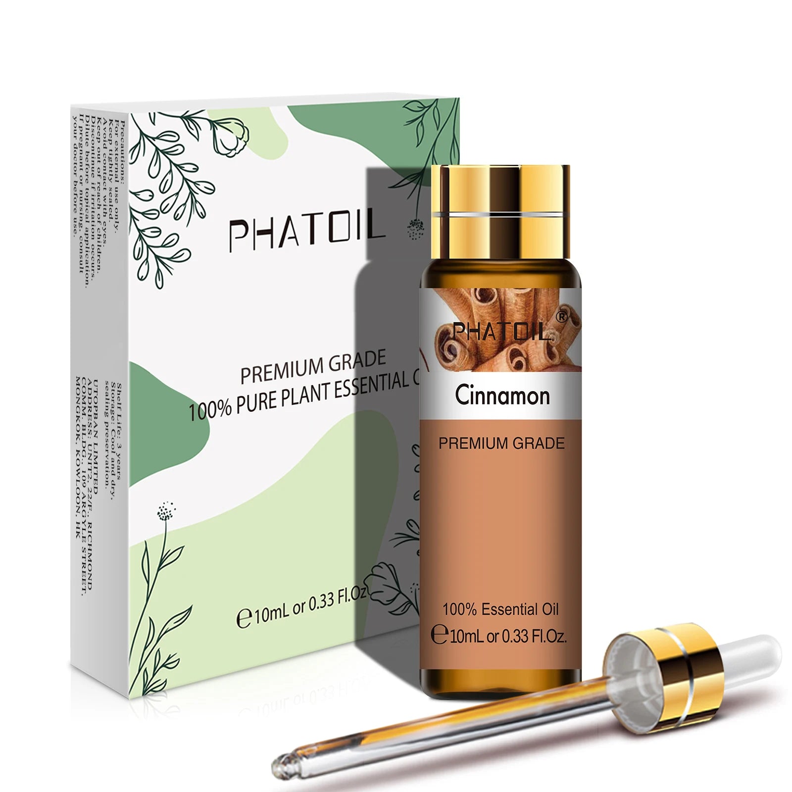 PHATOIL Huiles Essentielles 10ml – Rose, Vanille, Néroli, Menthe Verte | Huile Naturelle Pure pour Diffuseur, Massage, Bougies et Soins
