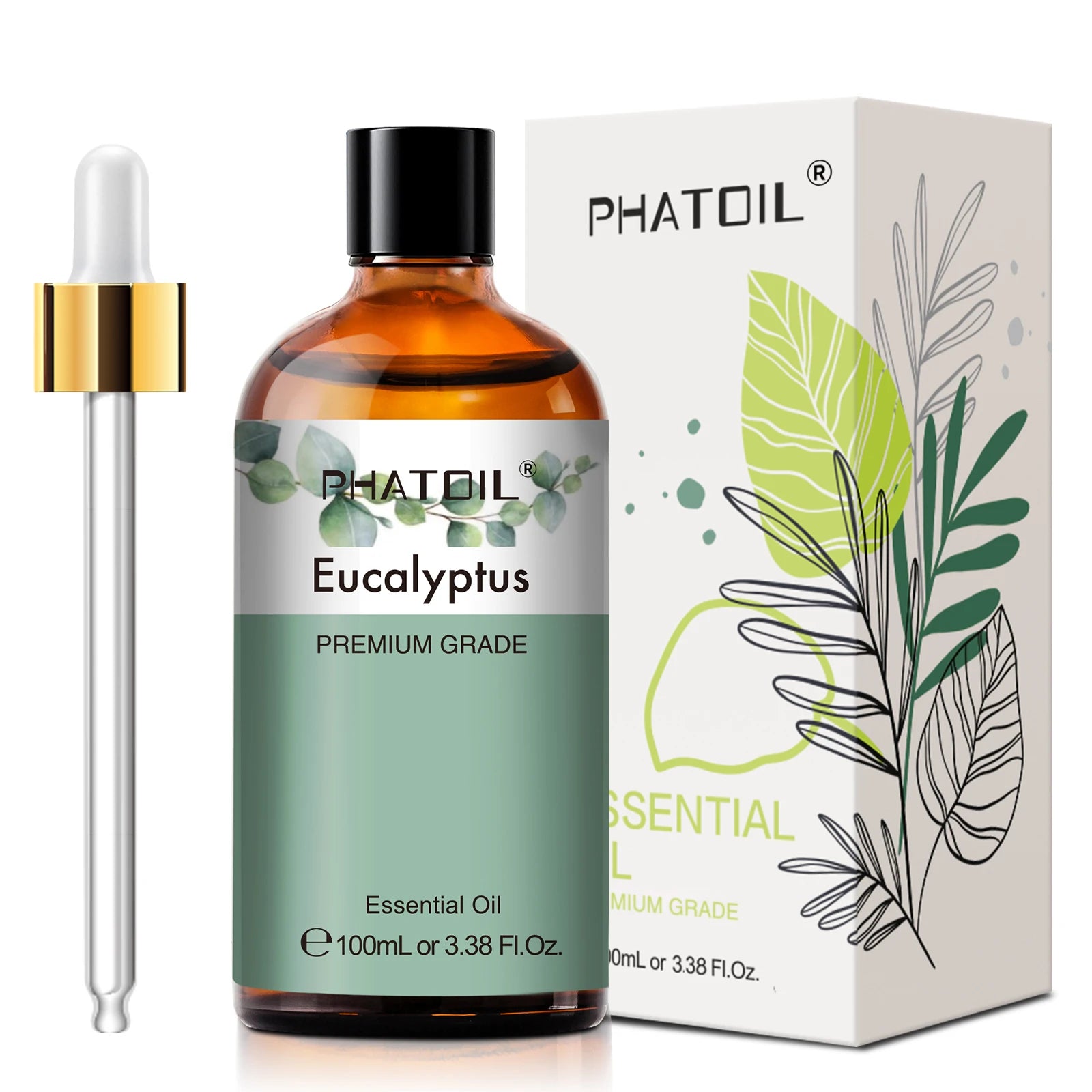 PHATOIL Huiles Essentielles 100ml – Lavande, Jasmin, Vanille, Eucalyptus | Huile Naturelle Pure pour Diffuseur, Bougie, Massage et Relaxation