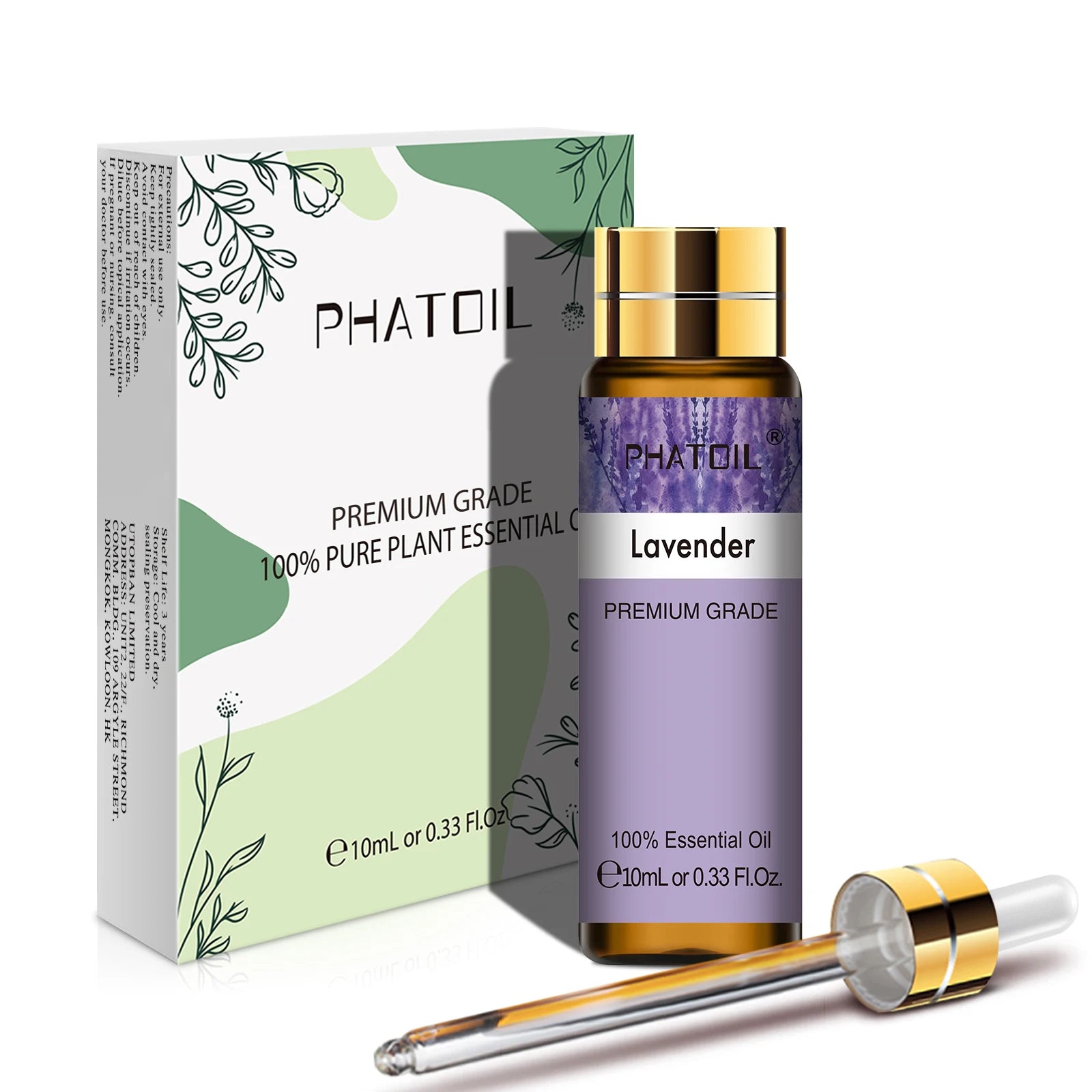 PHATOIL Huiles Essentielles 10ml – Rose, Vanille, Néroli, Menthe Verte | Huile Naturelle Pure pour Diffuseur, Massage, Bougies et Soins