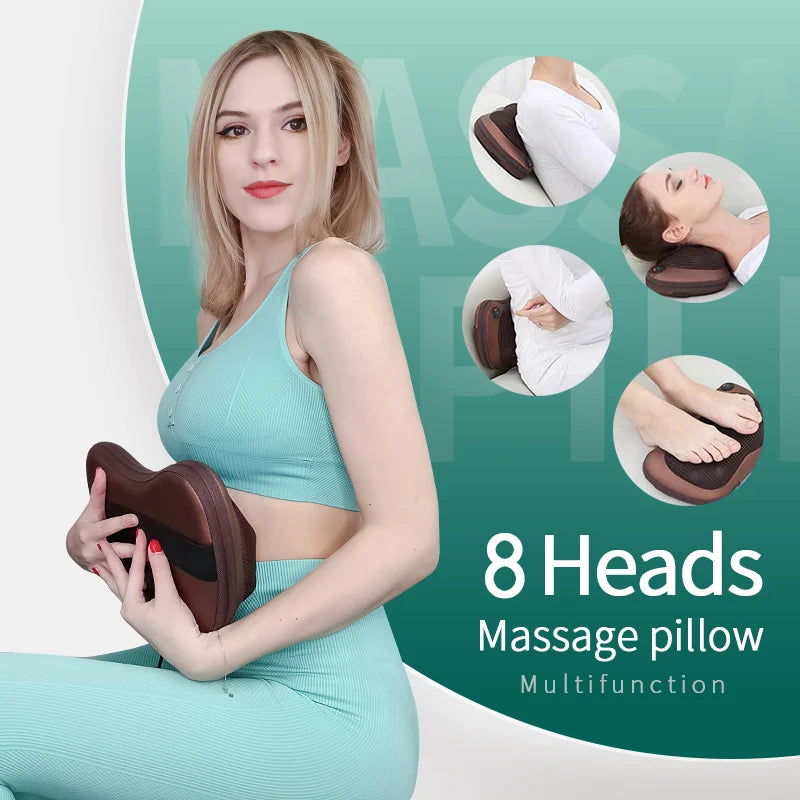 Châle de Massage Cervical Chauffant – Shiatsu 3D pour Cou, Épaules, Dos et Trapèzes