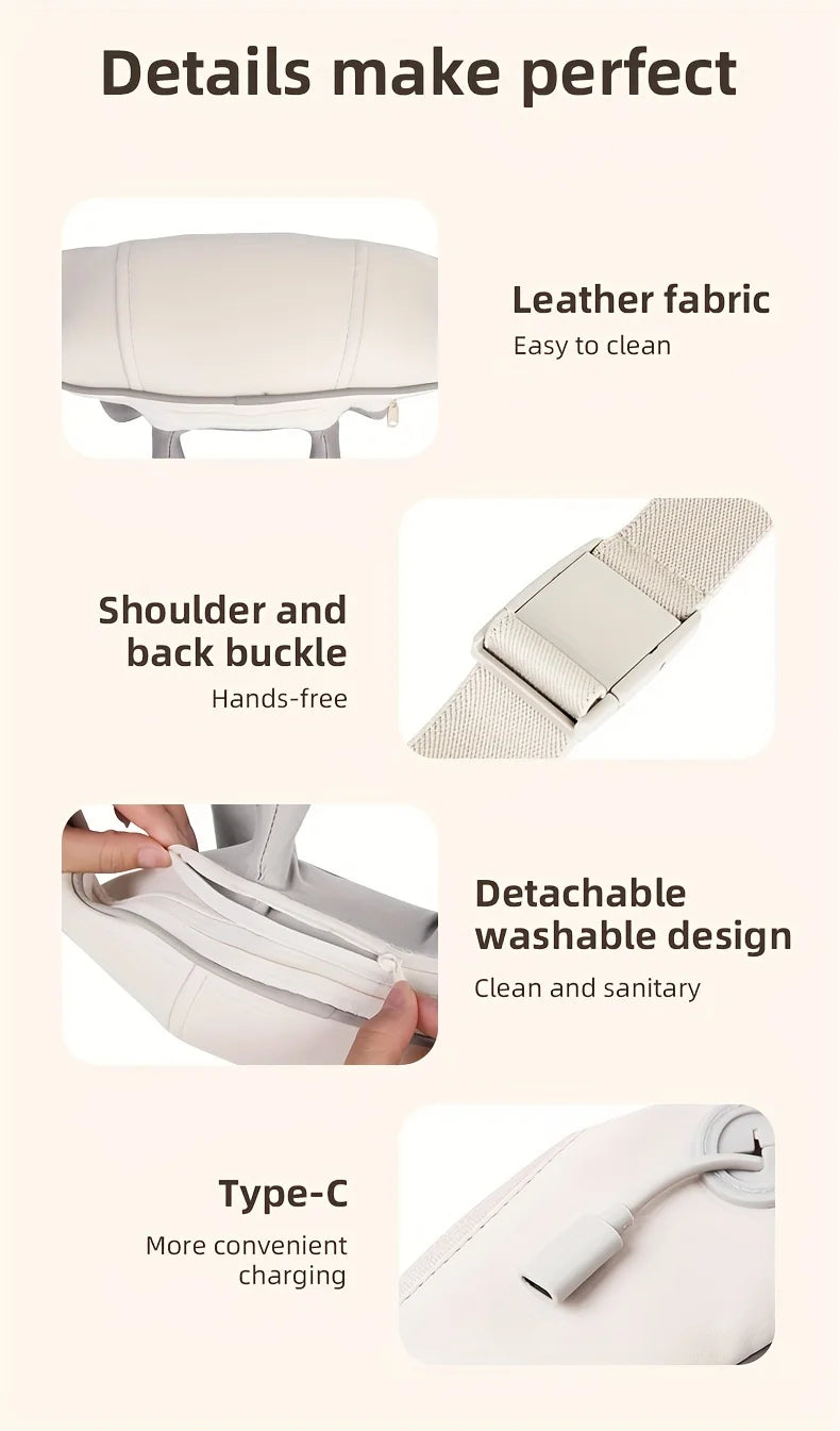 Écharpe de Massage Chauffante Électrique – Shiatsu Pétrissant pour Cou, Épaules, Dos et Trapèze