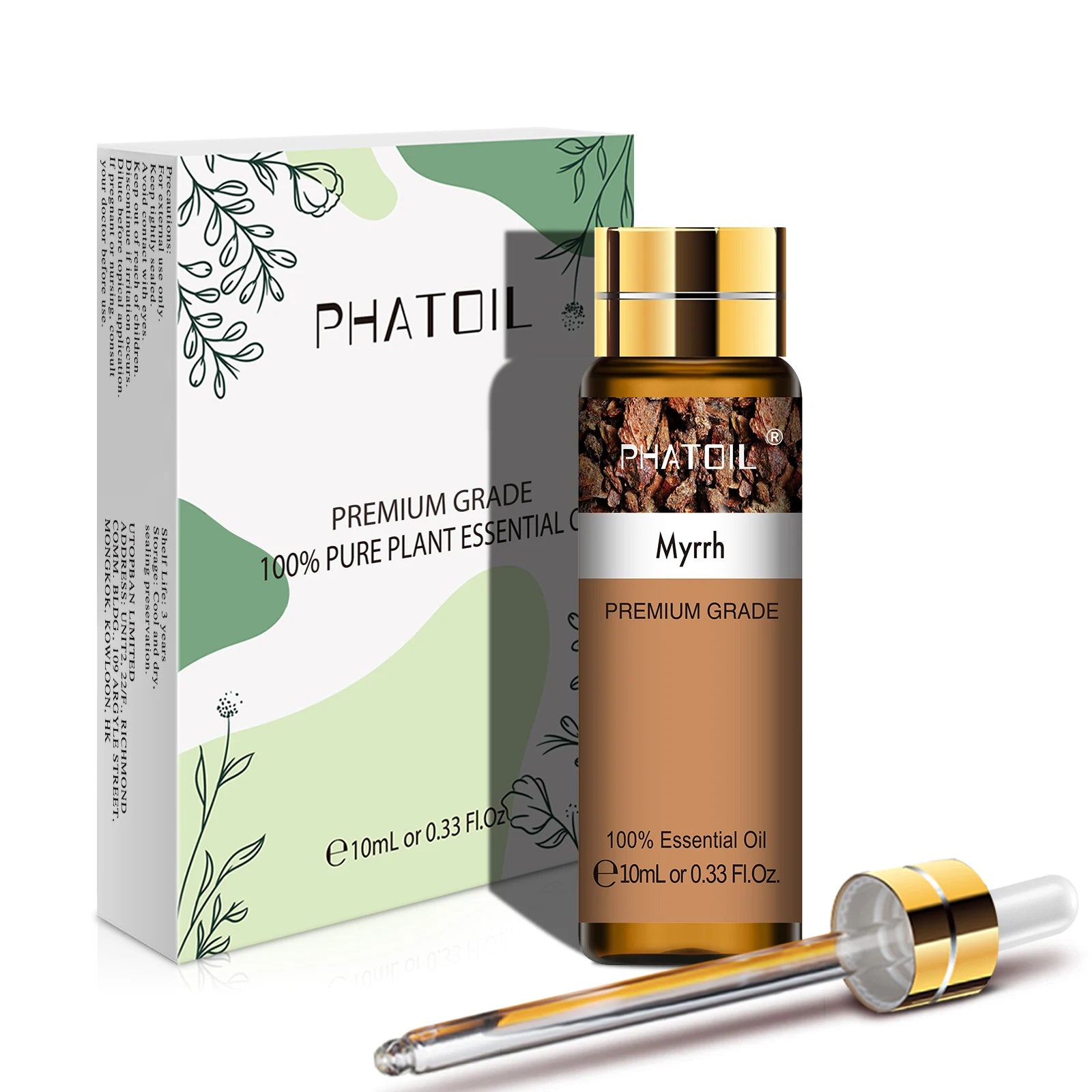 PHATOIL Huiles Essentielles 10ml – Rose, Vanille, Néroli, Menthe Verte | Huile Naturelle Pure pour Diffuseur, Massage, Bougies et Soins