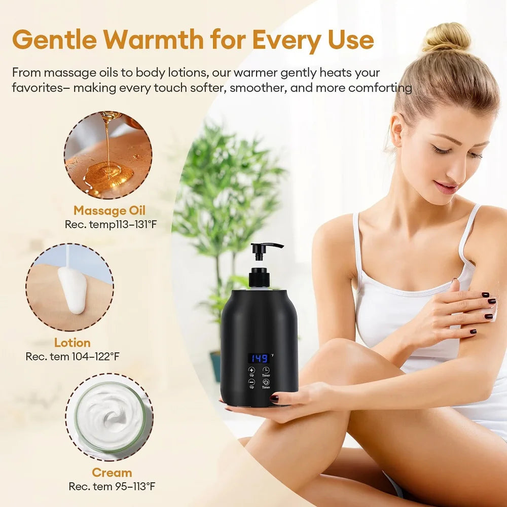 Chauffe-Huile de Massage Électrique – Chauffe-Bouteille LED avec Réglage de Température - BeRelaxFance