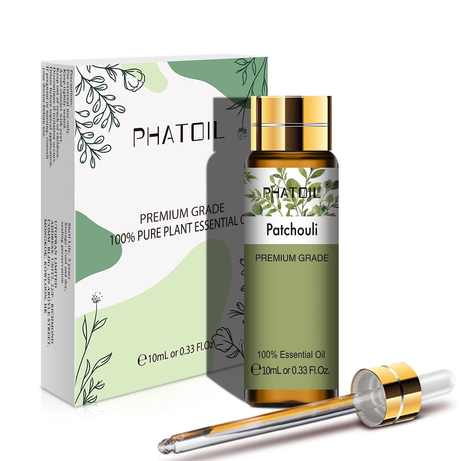 PHATOIL Huiles Essentielles 10ml – Rose, Vanille, Néroli, Menthe Verte | Huile Naturelle Pure pour Diffuseur, Massage, Bougies et Soins