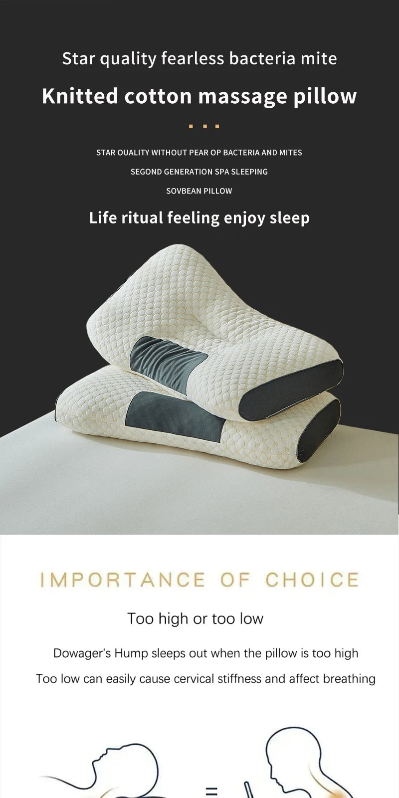Oreiller Anti-Ronflement – Ergonomique & Mémoire de Forme