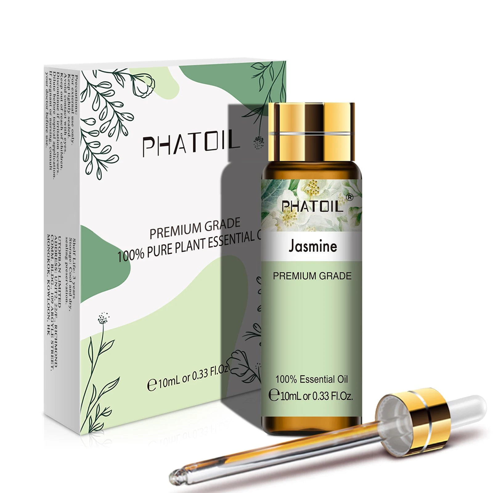 PHATOIL Huiles Essentielles 10ml – Rose, Vanille, Néroli, Menthe Verte | Huile Naturelle Pure pour Diffuseur, Massage, Bougies et Soins