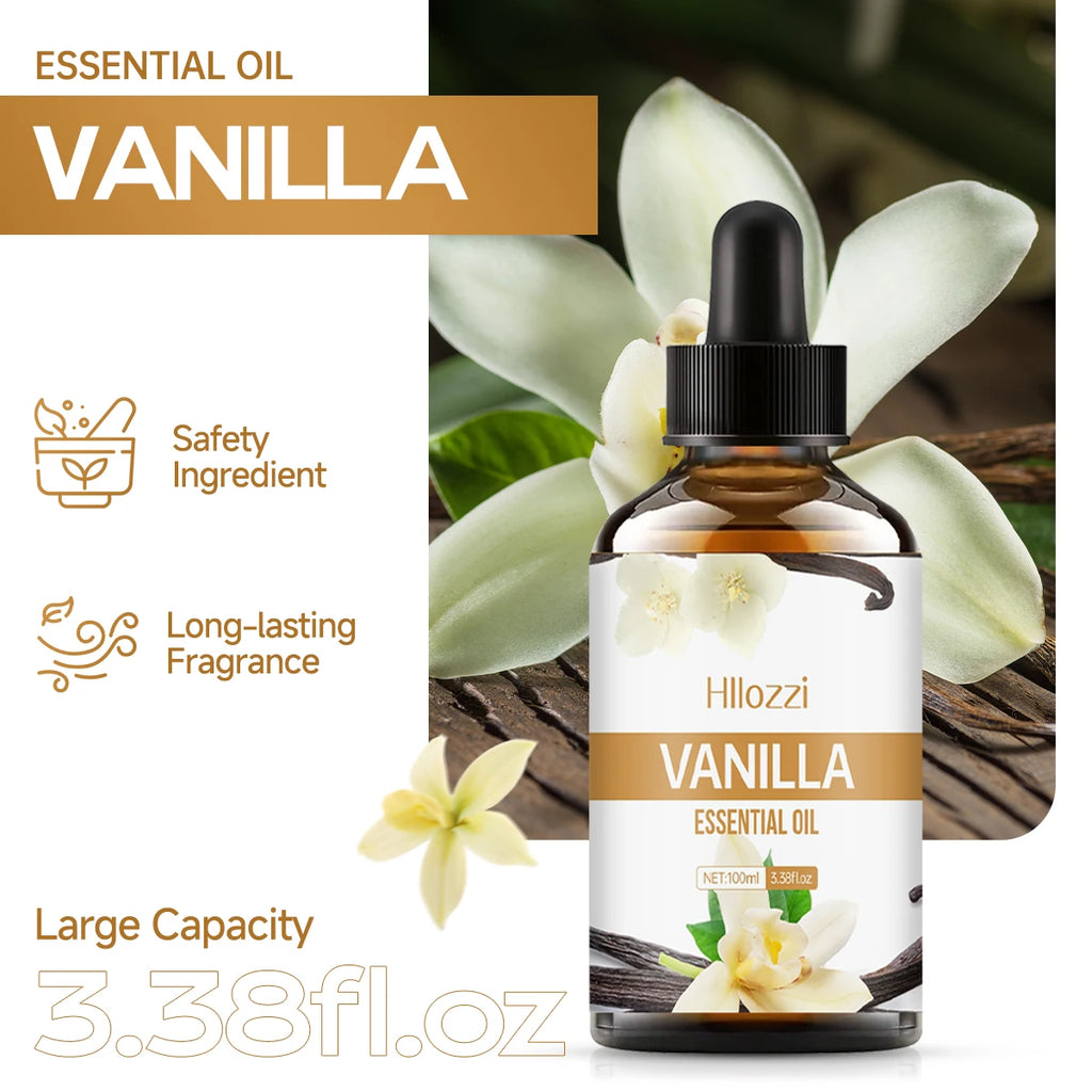 Huile Essentielle de Vanille Pure – Aromathérapie, Soins Visage & Corps, Diffuseur, DIY Cosmétiques - BeRelaxFance