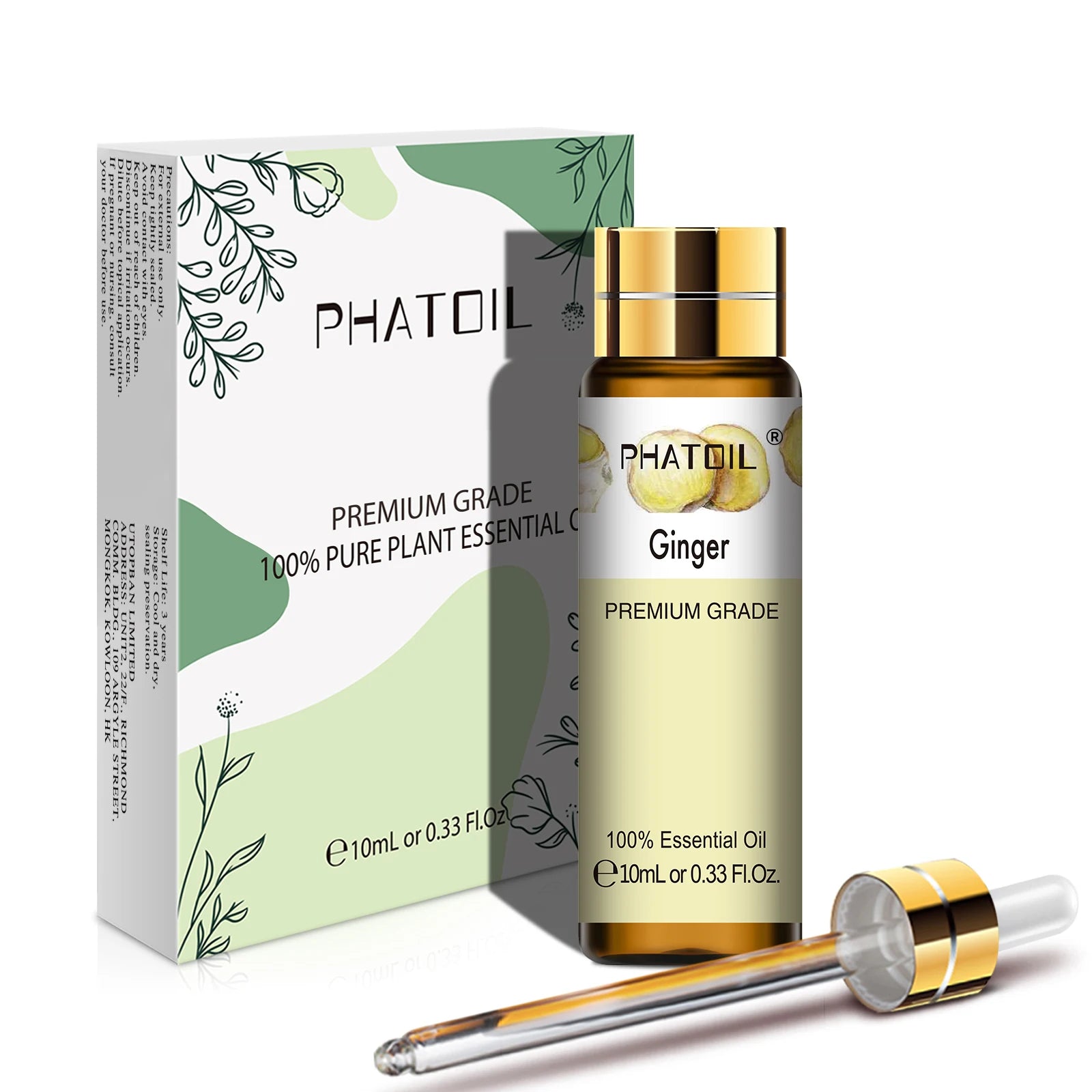 PHATOIL Huiles Essentielles 10ml – Rose, Vanille, Néroli, Menthe Verte | Huile Naturelle Pure pour Diffuseur, Massage, Bougies et Soins