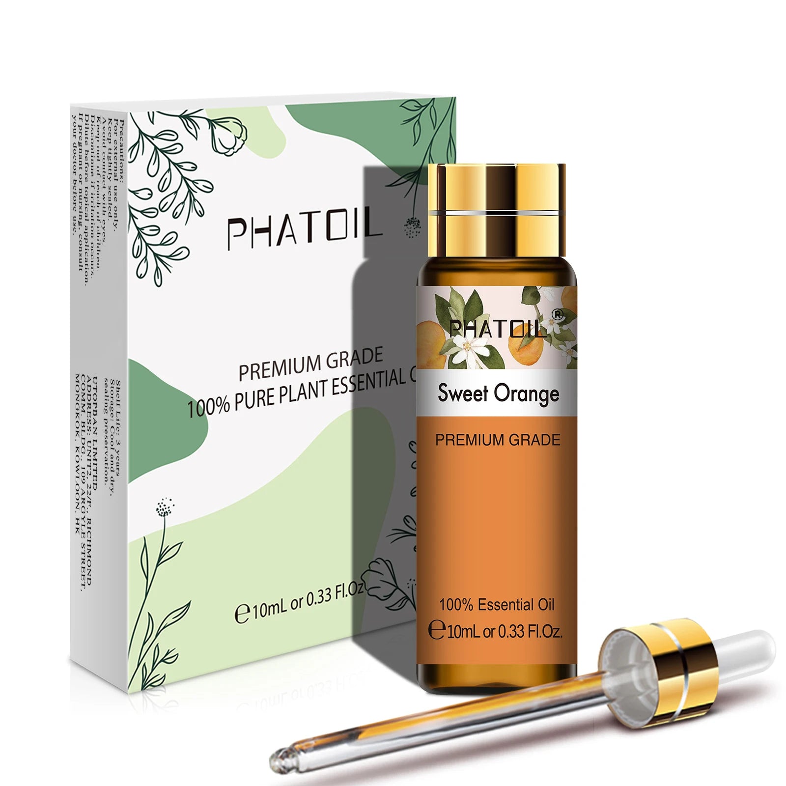 PHATOIL Huiles Essentielles 10ml – Rose, Vanille, Néroli, Menthe Verte | Huile Naturelle Pure pour Diffuseur, Massage, Bougies et Soins