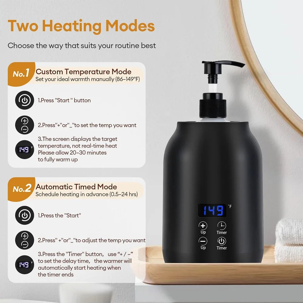 Chauffe-Huile de Massage Électrique – Chauffe-Bouteille LED avec Réglage de Température - BeRelaxFance