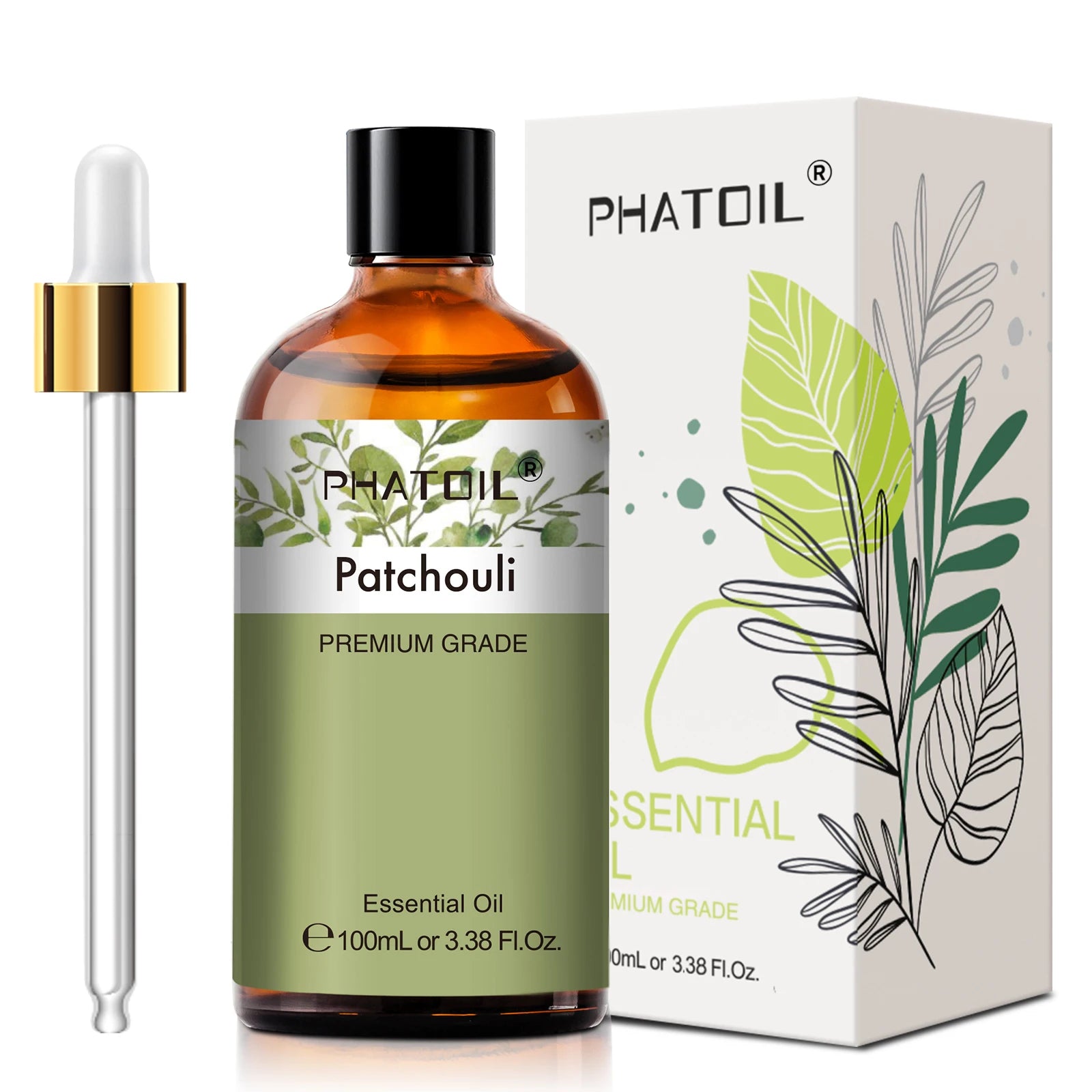 PHATOIL Huiles Essentielles 100ml – Lavande, Jasmin, Vanille, Eucalyptus | Huile Naturelle Pure pour Diffuseur, Bougie, Massage et Relaxation