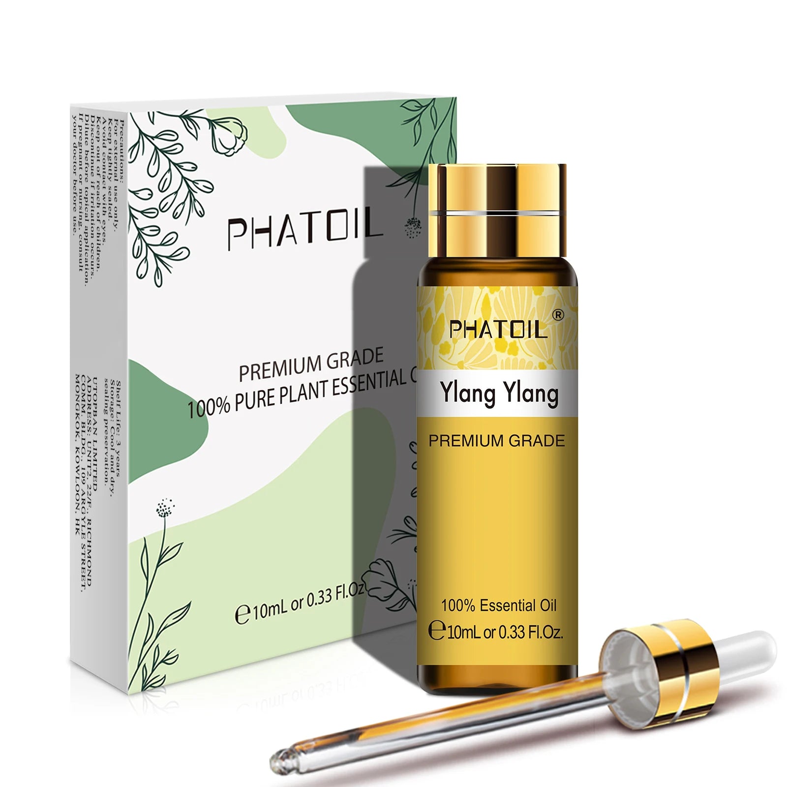 PHATOIL Huiles Essentielles 10ml – Rose, Vanille, Néroli, Menthe Verte | Huile Naturelle Pure pour Diffuseur, Massage, Bougies et Soins