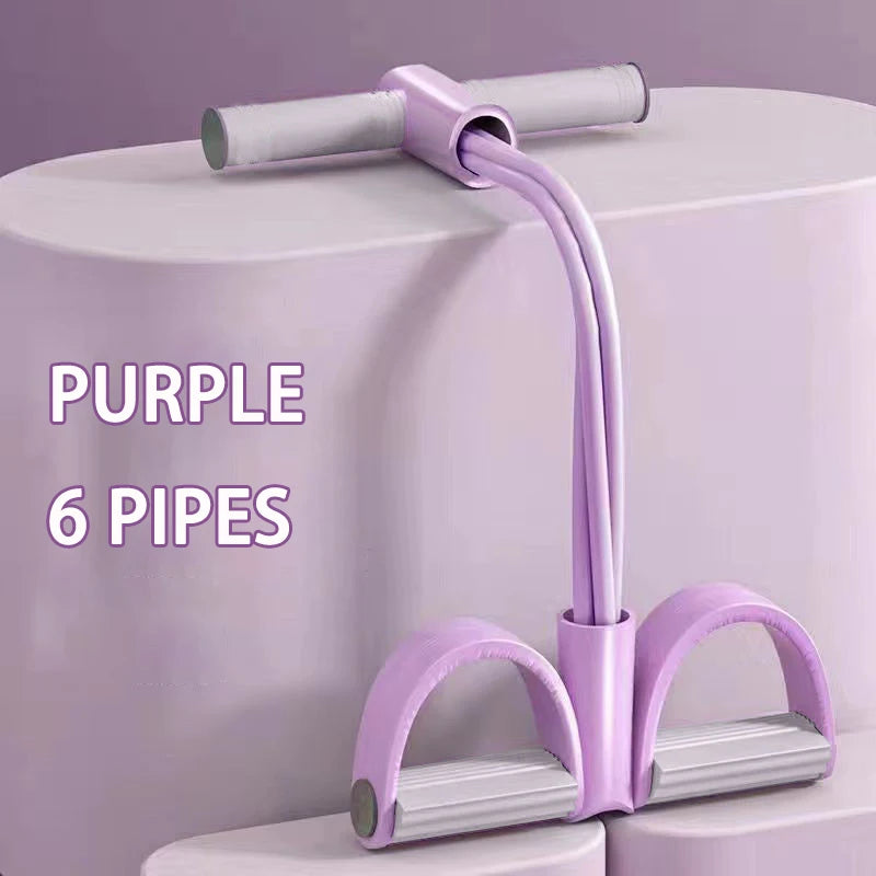 Bandes de Résistance à Pédales – Élastique de Fitness 4 Tubes pour Abdomen, Taille et Bras