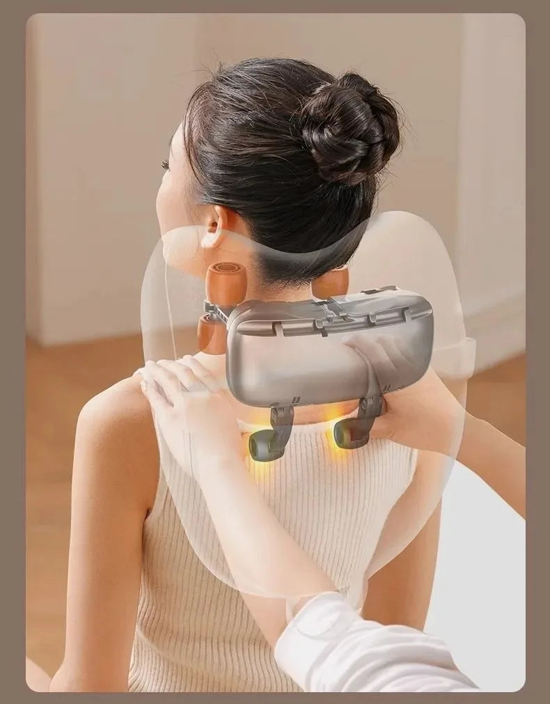 Oreiller de Massage Électrique Chauffant JAIYORL – Shiatsu Sans Fil pour Cou, Trapèzes, Dos, Taille et Jambes