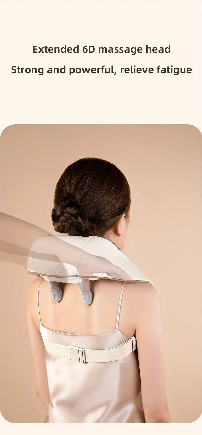 Écharpe de Massage Chauffante Électrique – Shiatsu Pétrissant pour Cou, Épaules, Dos et Trapèze