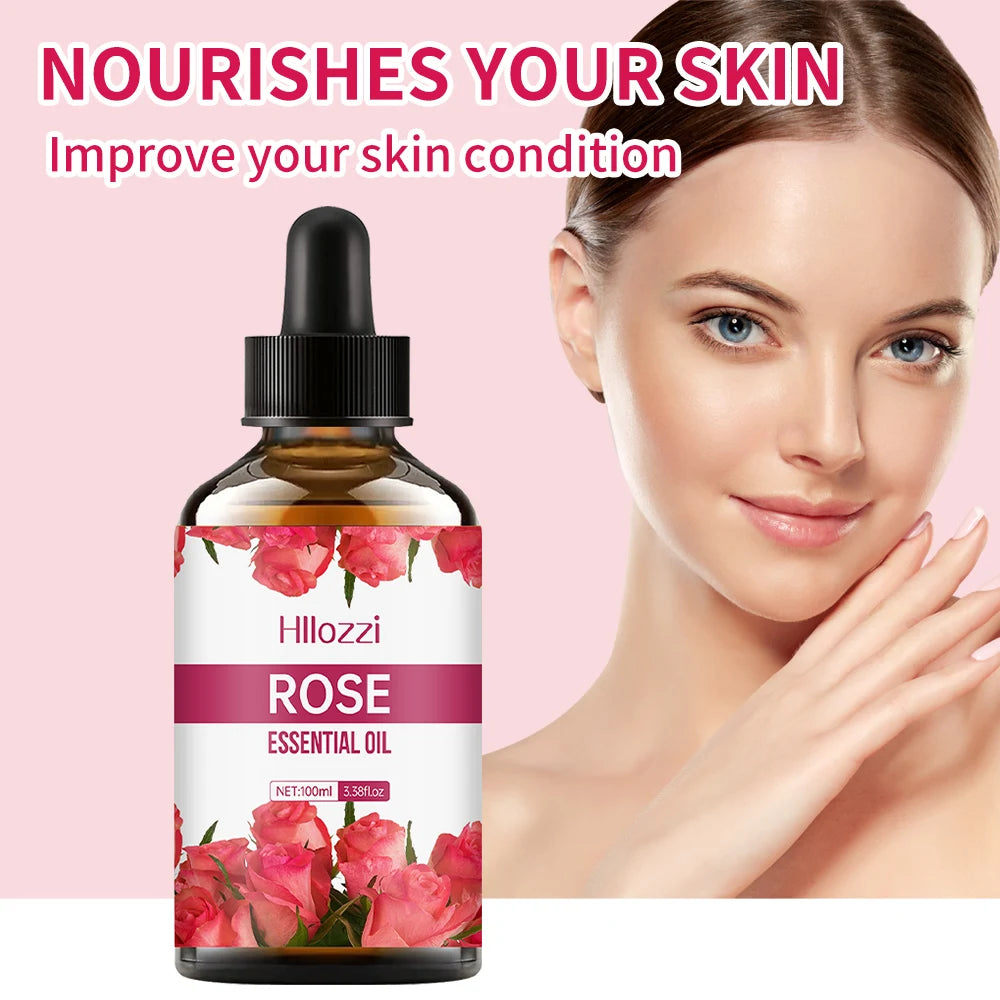 Huile Essentielle de Rose – Soin Visage & Corps, Hydratante, Massage Relaxant & Aromathérapie - BeRelaxFance